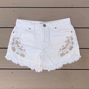 Free People White Denim Shorts